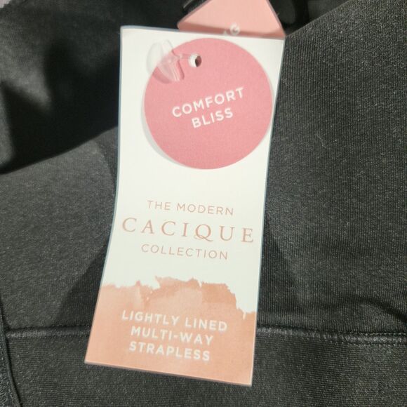 Cacique Comfort Bliss Underwire Multiway Strapless Push Up Bra Black Plus 34G - Picture 5 of 10